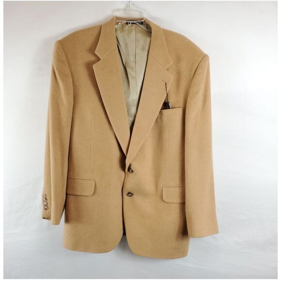 Stafford Other - Stafford Camel Hair Blazer Men's 46R Tan Beige Two Button Sport Coat Suit Jacket